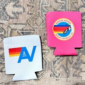 Aviator Nation Pink and White Can Holders